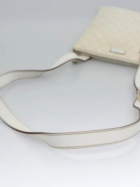 GUCCI GG Supreme Shoulder Bag PVC White Red gold 153244 Auth nb243 - Picture 6 of 16